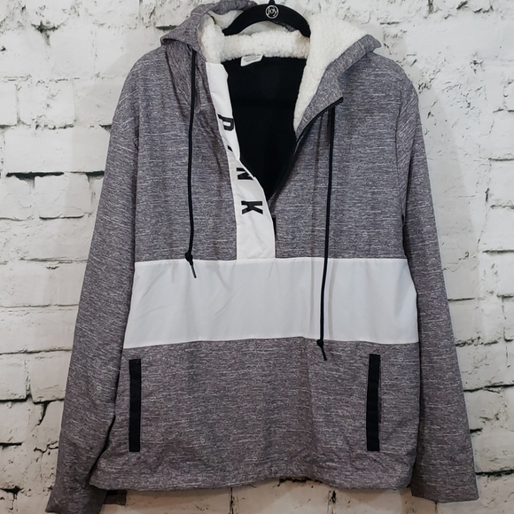 PINK Victoria's Secret Jackets & Blazers - VS Pink gray hooded jacket